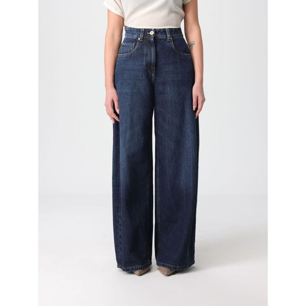 Brunello Cucinelli Women Cotton Denim Palazzo Jeans Brunello Cucinelli